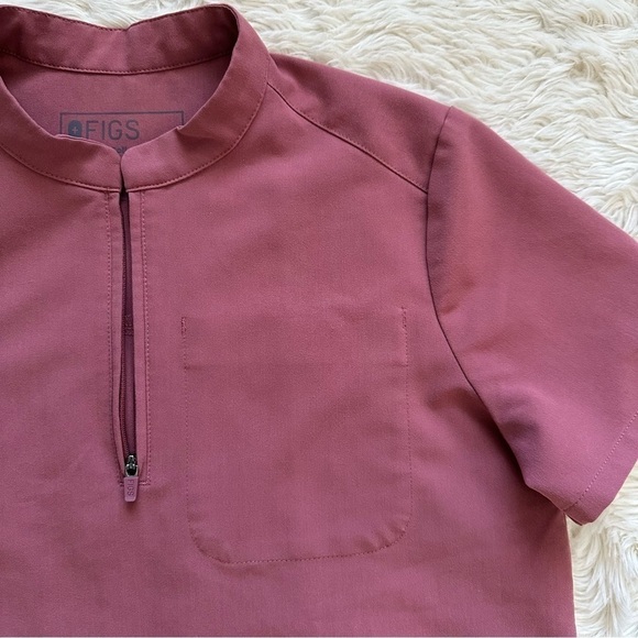 Figs Scrub Top Nata Zip Henley Technical Collection Mauve XXS - Picture 4 of 11